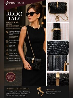 RODO Italy woven minaudière-style clutch vintage